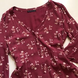 Abercrombie & Fitch Floral Button Skater Dress